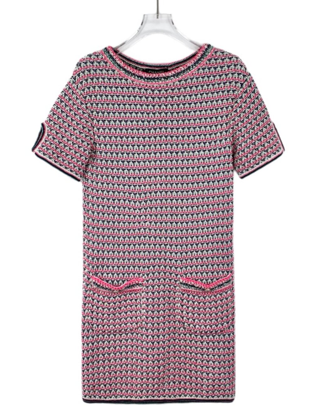 J31514 Chanel current series pink dress 36 S size new storage with tag